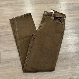 Abercrombie & Fitch Brown 90s straight ultra high rise